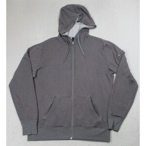 HYLETE Hoodie Mens XL Gray Full Zip Knit Stretch Kangaroo Pocket Athletic Jacket